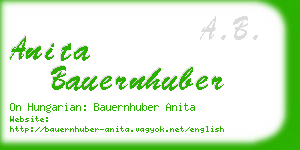 anita bauernhuber business card